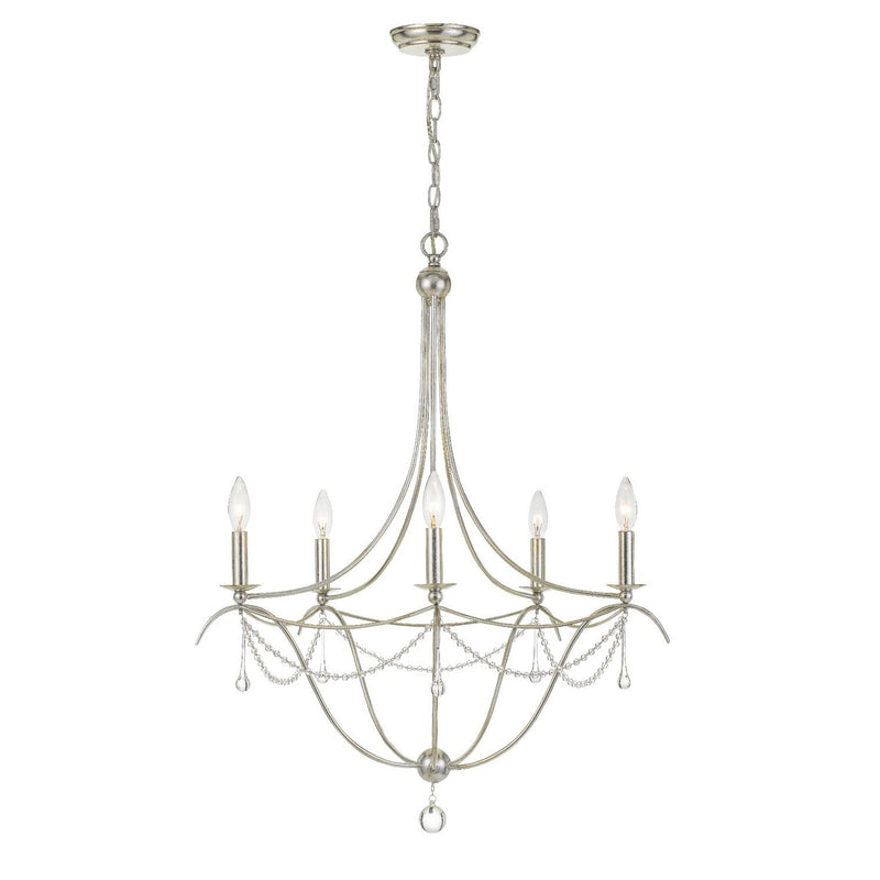Crystorama - 425-SA - Five Light Chandelier - Metro - Antique Silver