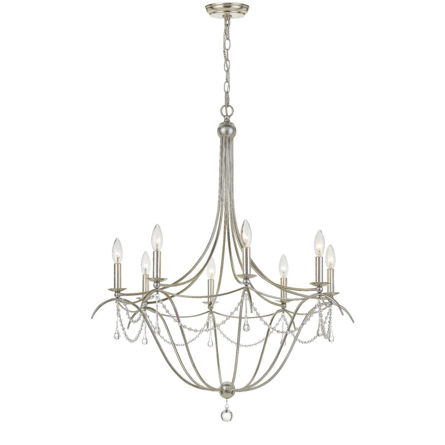 Crystorama - 428-SA - Eight Light Chandelier - Metro - Antique Silver