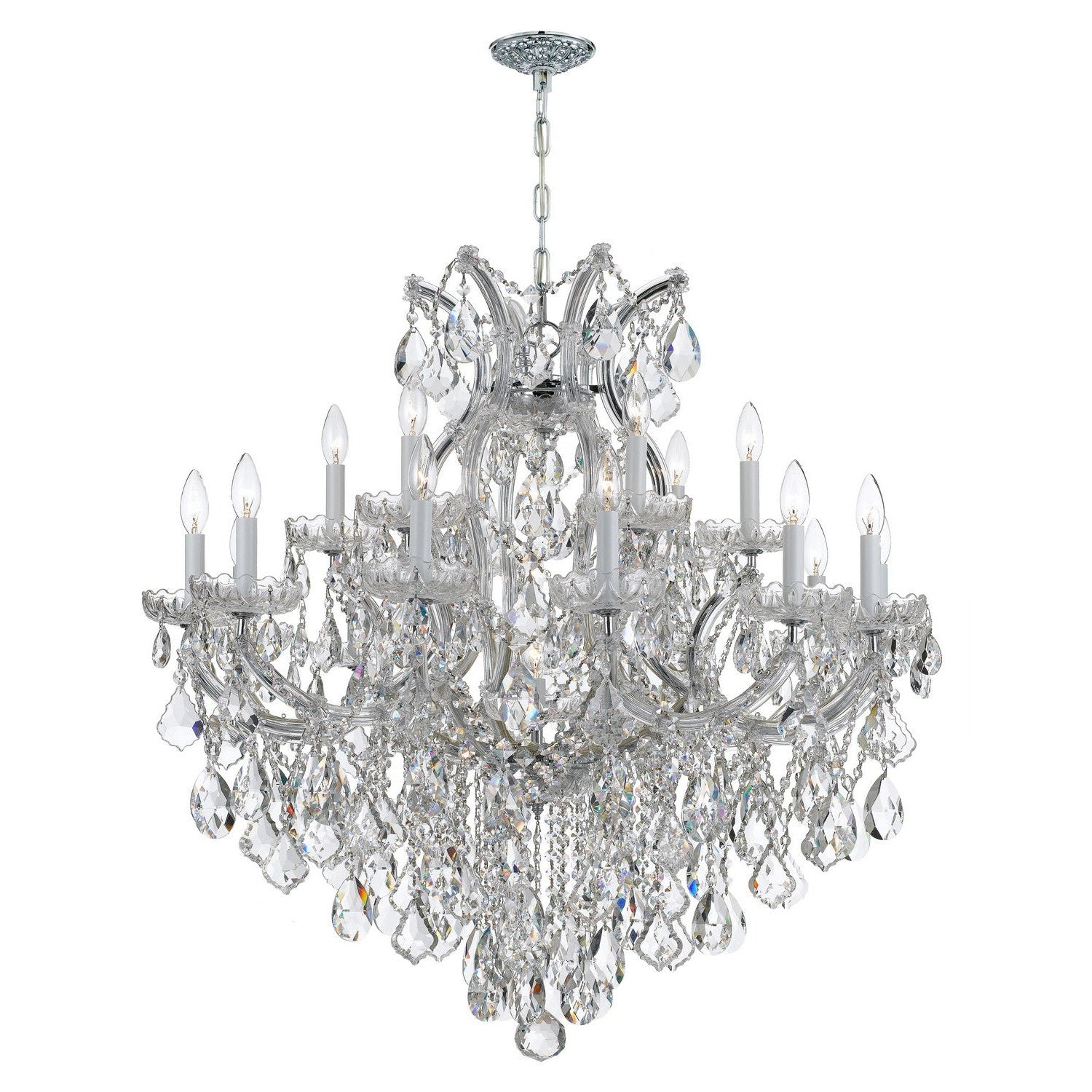 Crystorama - 4418-CH-CL-MWP - 19 Light Chandelier - Maria Theresa - Polished Chrome