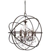 Crystorama - 9219-EB-CL-SAQ - Six Light Chandelier - Solaris - English Bronze