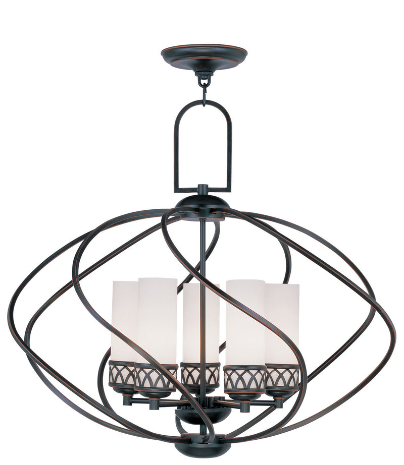 Livex Lighting - 4725-67 - Five Light Chandelier - Westfield - Hand Applied Olde Bronze
