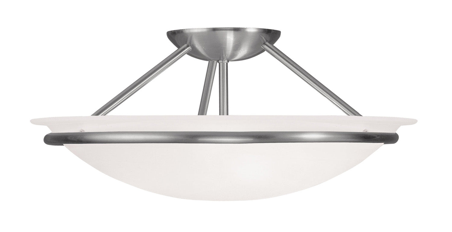 Livex Lighting - 4824-91 - Three Light Ceiling Mount - Newburgh - Brushed Nickel