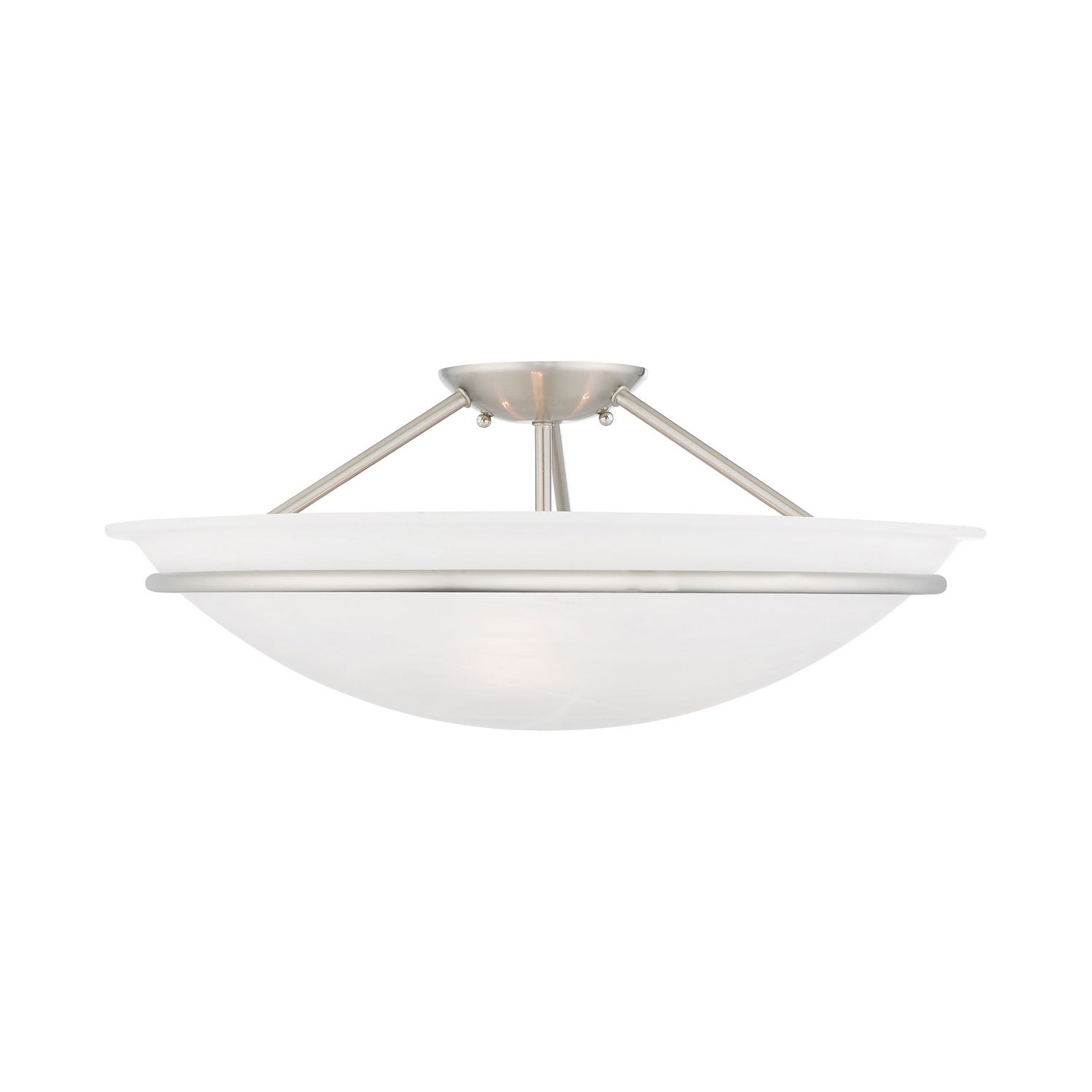 Livex Lighting - 4825-91 - Three Light Ceiling Mount - Newburgh - Brushed Nickel
