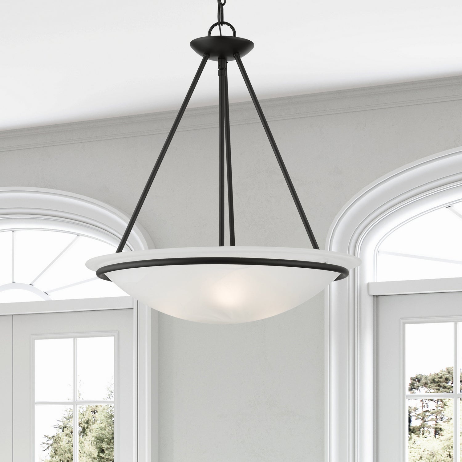 Livex Lighting - 4826-04 - Three Light Pendant - Newburgh - Black