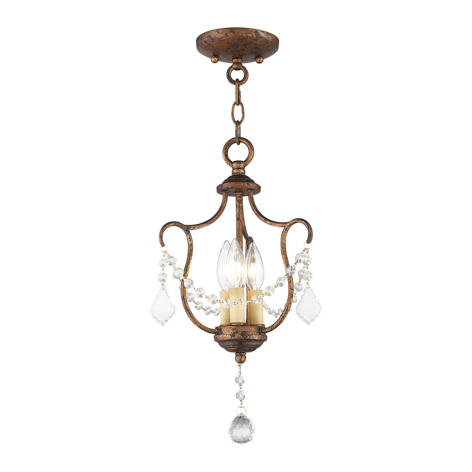Livex Lighting - 6420-71 - Three Light Mini Pendant/Ceiling Mount - Chesterfield - Hand Applied Venetian Golden Bronze