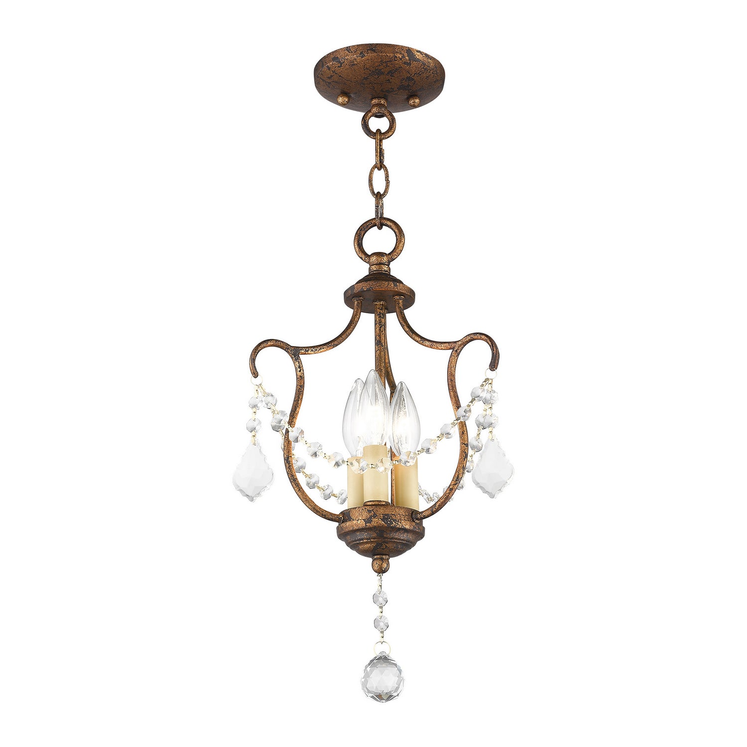 Livex Lighting - 6420-71 - Three Light Mini Pendant/Ceiling Mount - Chesterfield - Hand Applied Venetian Golden Bronze