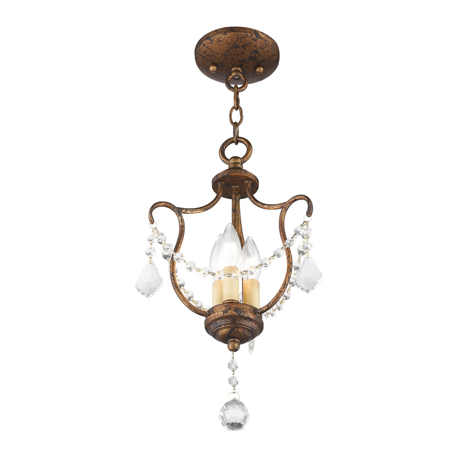 Livex Lighting - 6420-71 - Three Light Mini Pendant/Ceiling Mount - Chesterfield - Hand Applied Venetian Golden Bronze