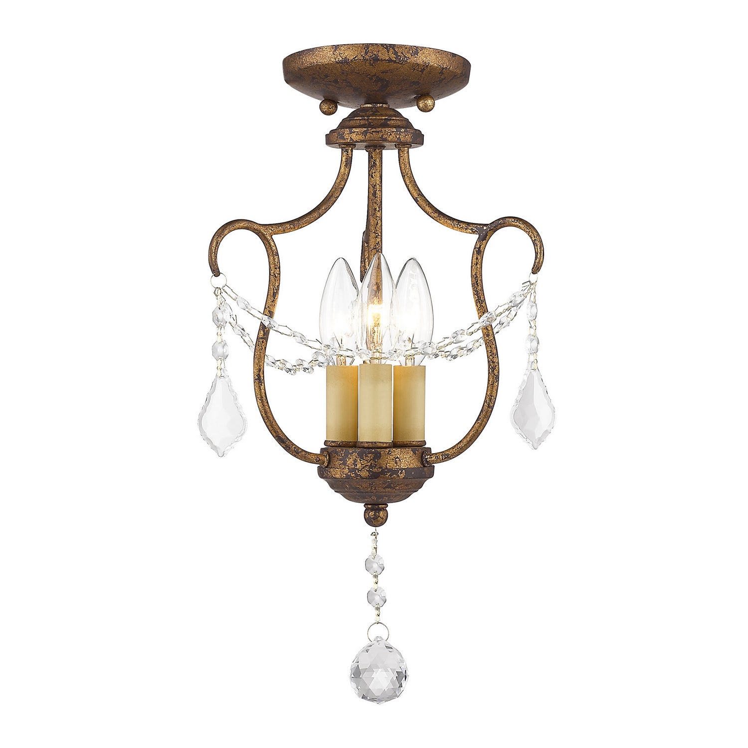 Livex Lighting - 6420-71 - Three Light Mini Pendant/Ceiling Mount - Chesterfield - Hand Applied Venetian Golden Bronze