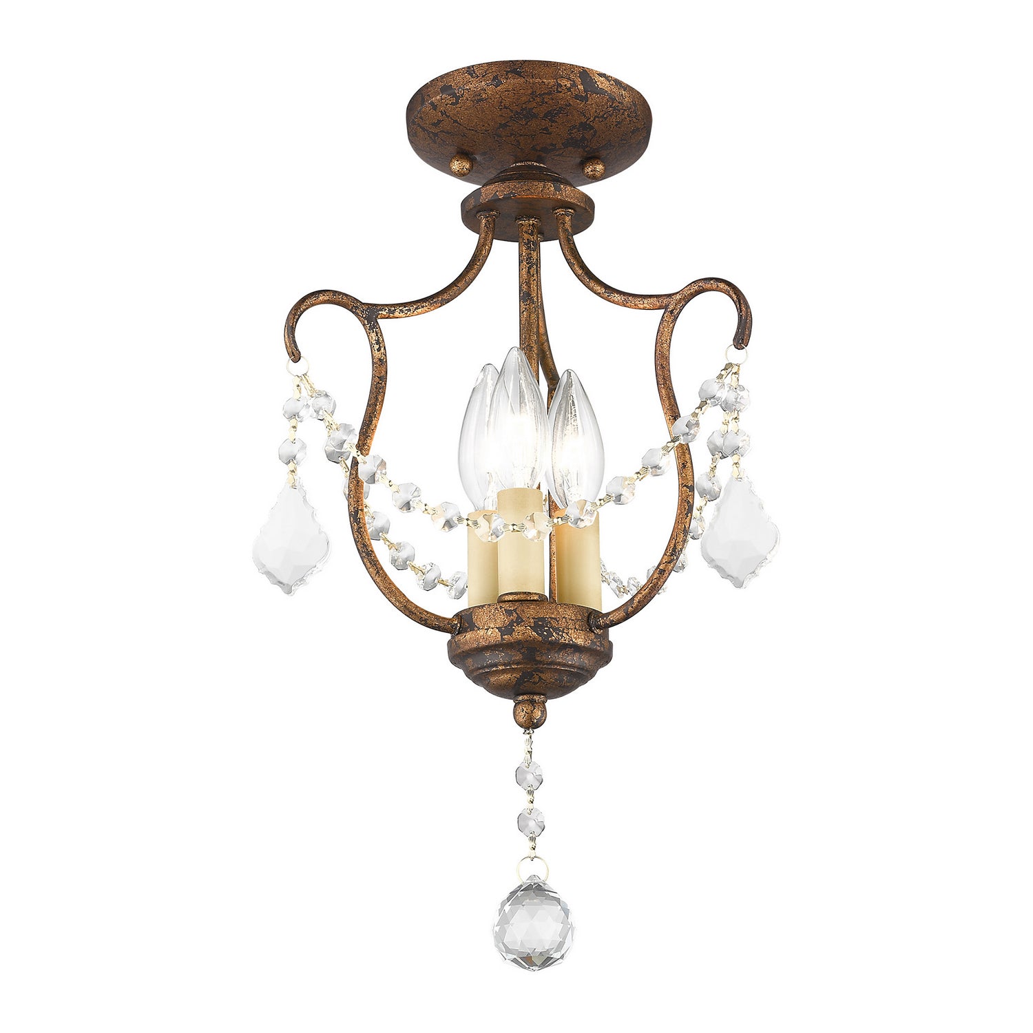 Livex Lighting - 6420-71 - Three Light Mini Pendant/Ceiling Mount - Chesterfield - Hand Applied Venetian Golden Bronze