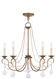 Livex Lighting - 6515-48 - Five Light Chandelier - Pennington - Hand Applied Antique Gold Leaf