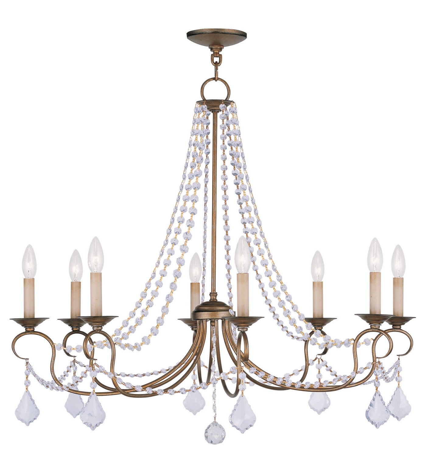 Livex Lighting - 6518-48 - Eight Light Chandelier - Pennington - Hand Applied Antique Gold Leaf
