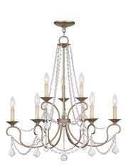 Livex Lighting - 6519-73 - Nine Light Chandelier - Pennington - Hand Applied Antique Silver Leaf