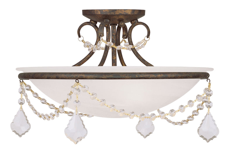 Livex Lighting - 6524-71 - Three Light Ceiling Mount - Chesterfield - Hand Applied Venetian Golden Bronze
