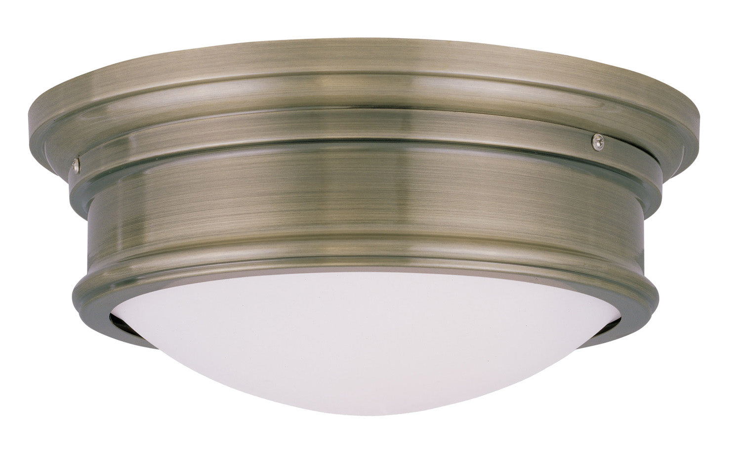 Livex Lighting - 7342-01 - Two Light Ceiling Mount - Astor - Antique Brass