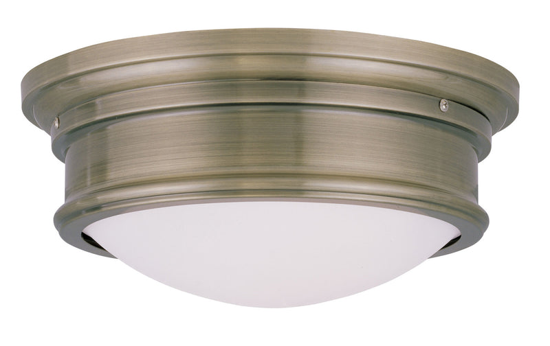 Livex Lighting - 7342-01 - Two Light Ceiling Mount - Astor - Antique Brass