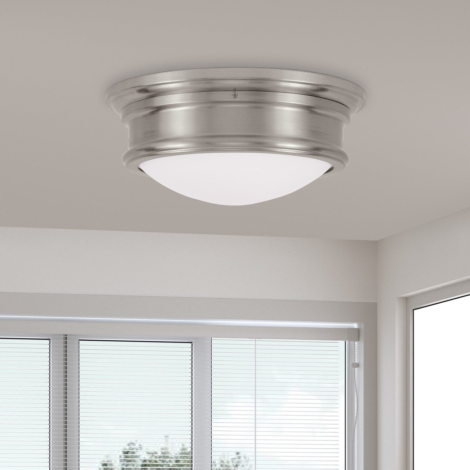 Livex Lighting - 7342-91 - Two Light Ceiling Mount - Astor - Brushed Nickel