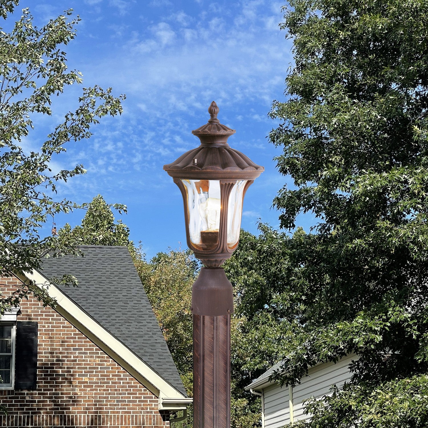 Livex Lighting - 7667-58 - One Light Outdoor Post-Top Lanterm - Oxford - Hand Applied Imperial Bronze