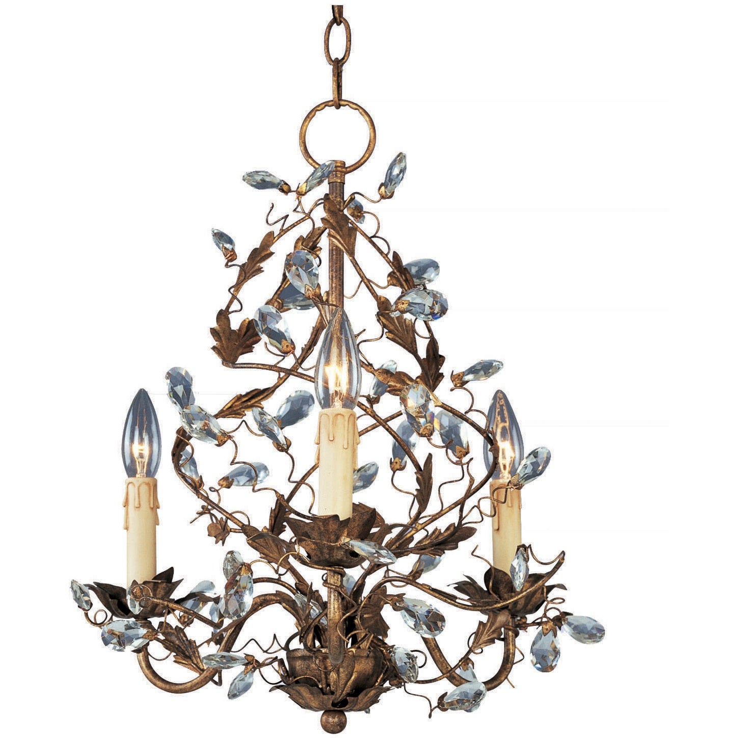 Maxim - 2850EG - Three Light Chandelier - Elegante - Etruscan Gold