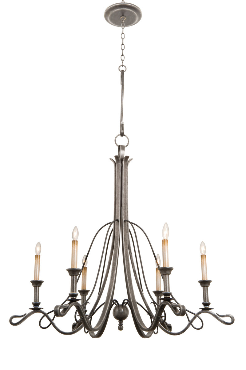 Kalco - 5106VI - Six Light Chandelier - Keller - Vintage Iron