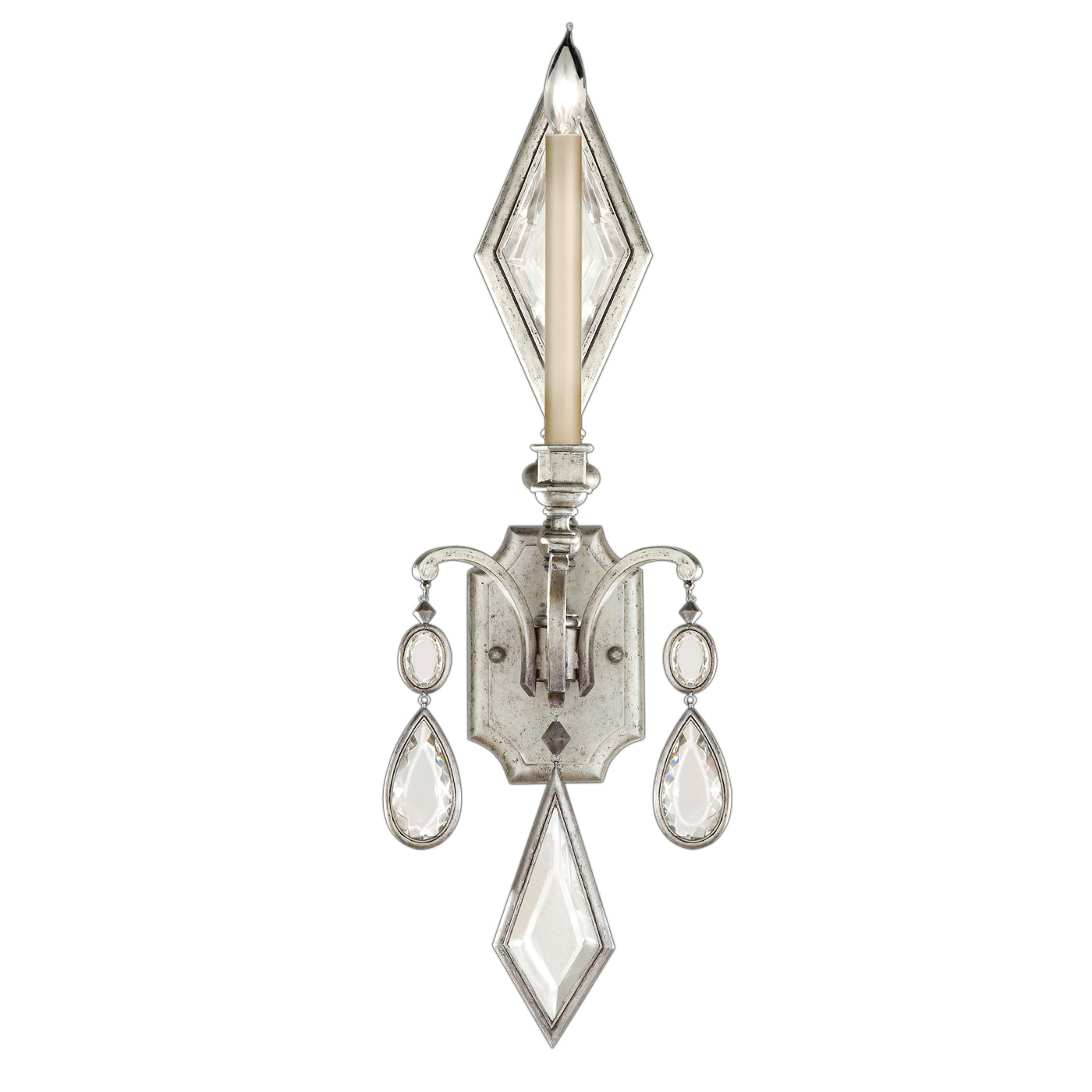 Fine Art Handcrafted Lighting - 728750-3ST - One Light Wall Sconce - Encased Gems - Silver