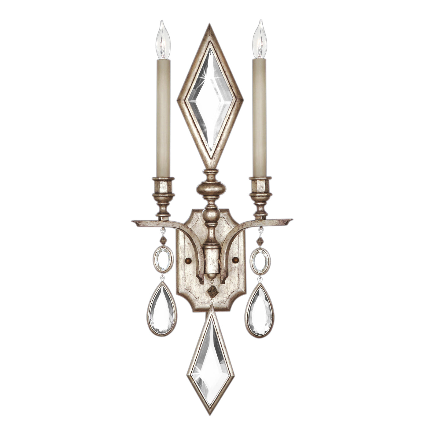 Fine Art Handcrafted Lighting - 729050-3ST - Two Light Wall Sconce - Encased Gems - Silver