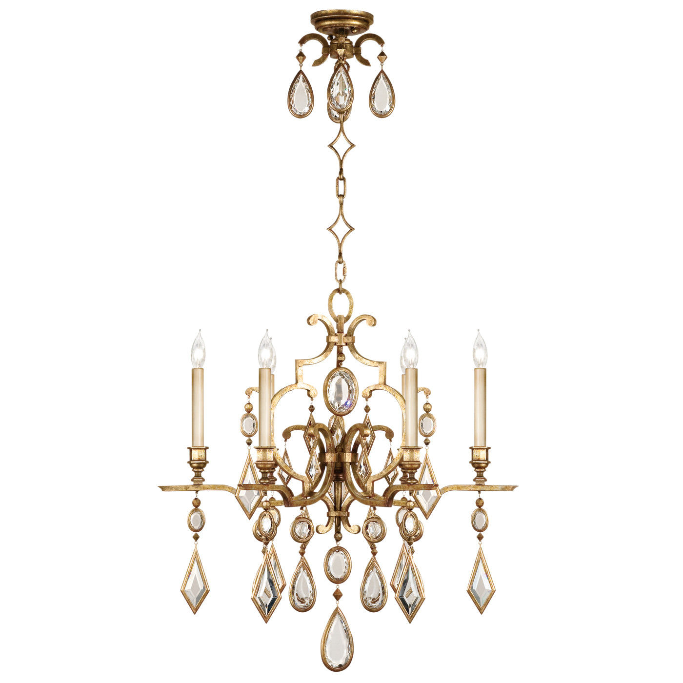 Fine Art Handcrafted Lighting - 729640-3ST - Six Light Chandelier - Encased Gems - Gold