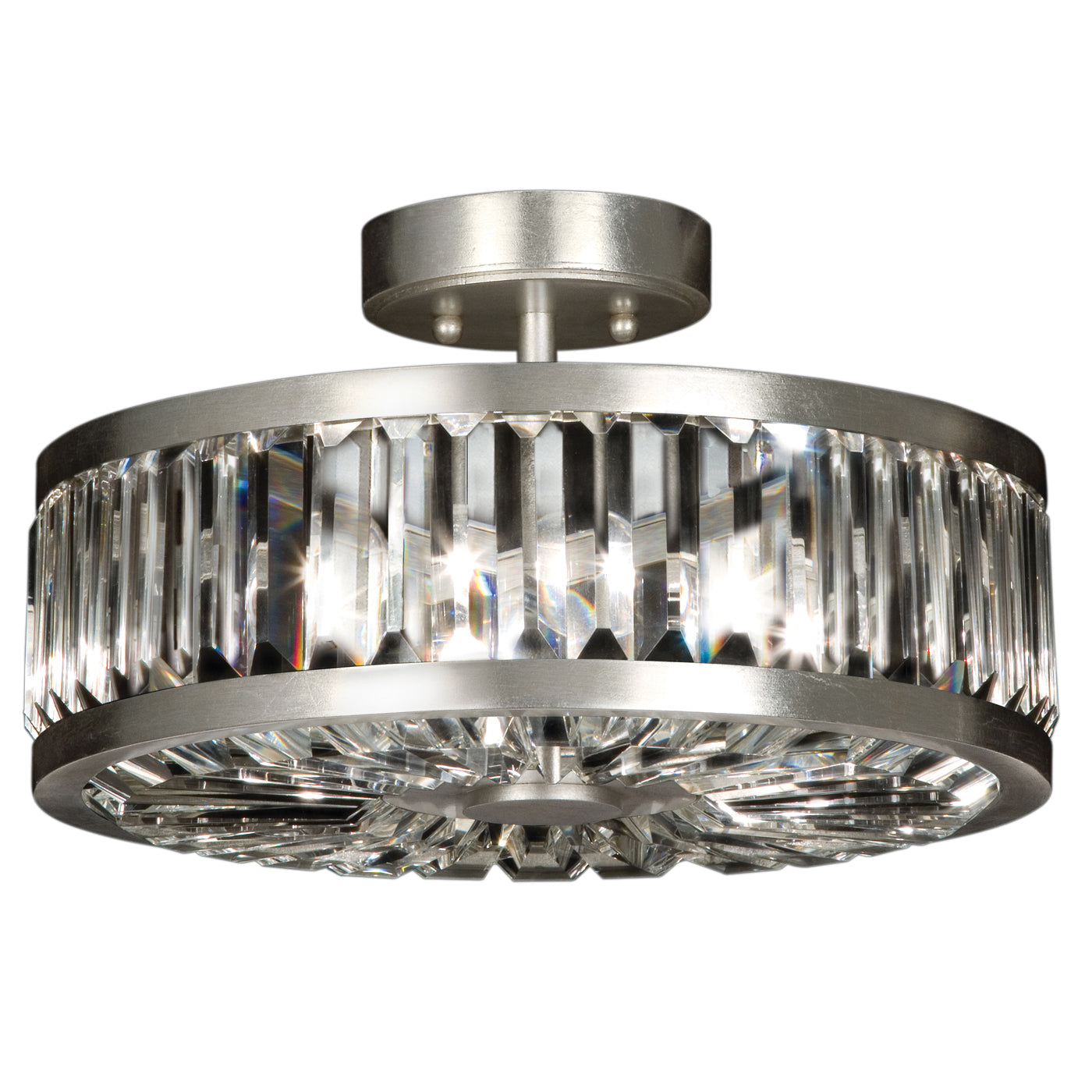 Fine Art Handcrafted Lighting - 815740ST - Three Light Semi-Flush Mount - Crystal Enchantment - Silver
