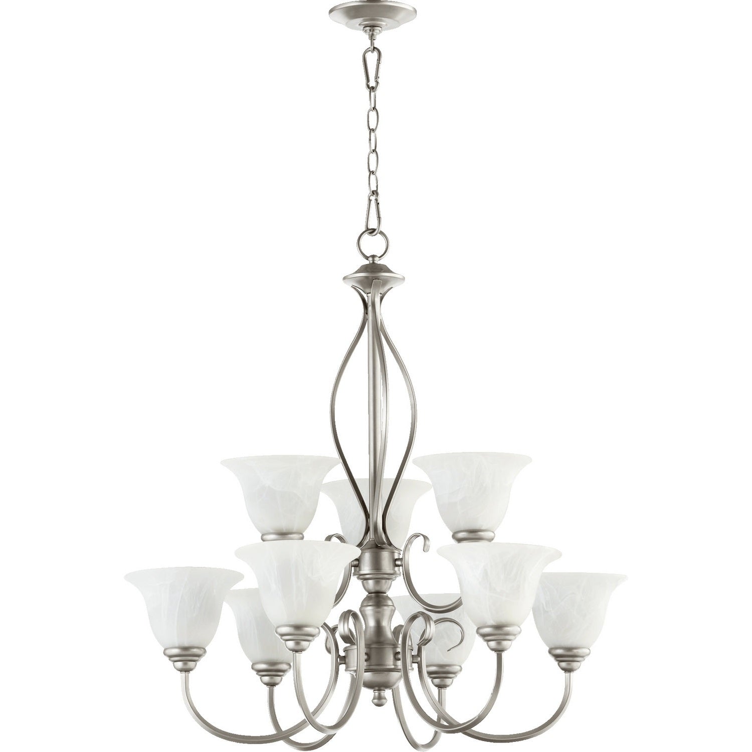 Quorum - 6010-9-64 - Nine Light Chandelier - Spencer - Classic Nickel