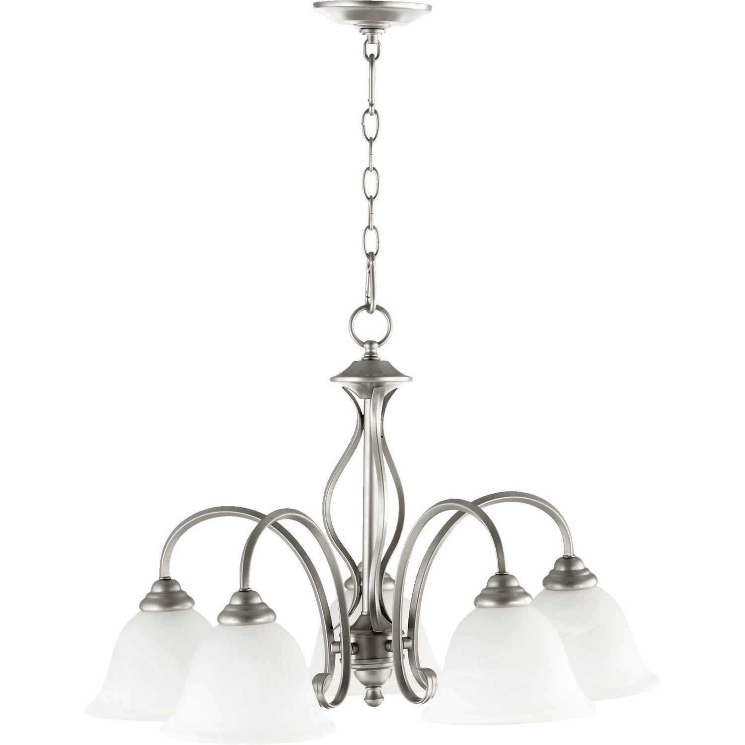 Quorum - 6410-5-64 - Five Light Chandelier - Spencer - Classic Nickel