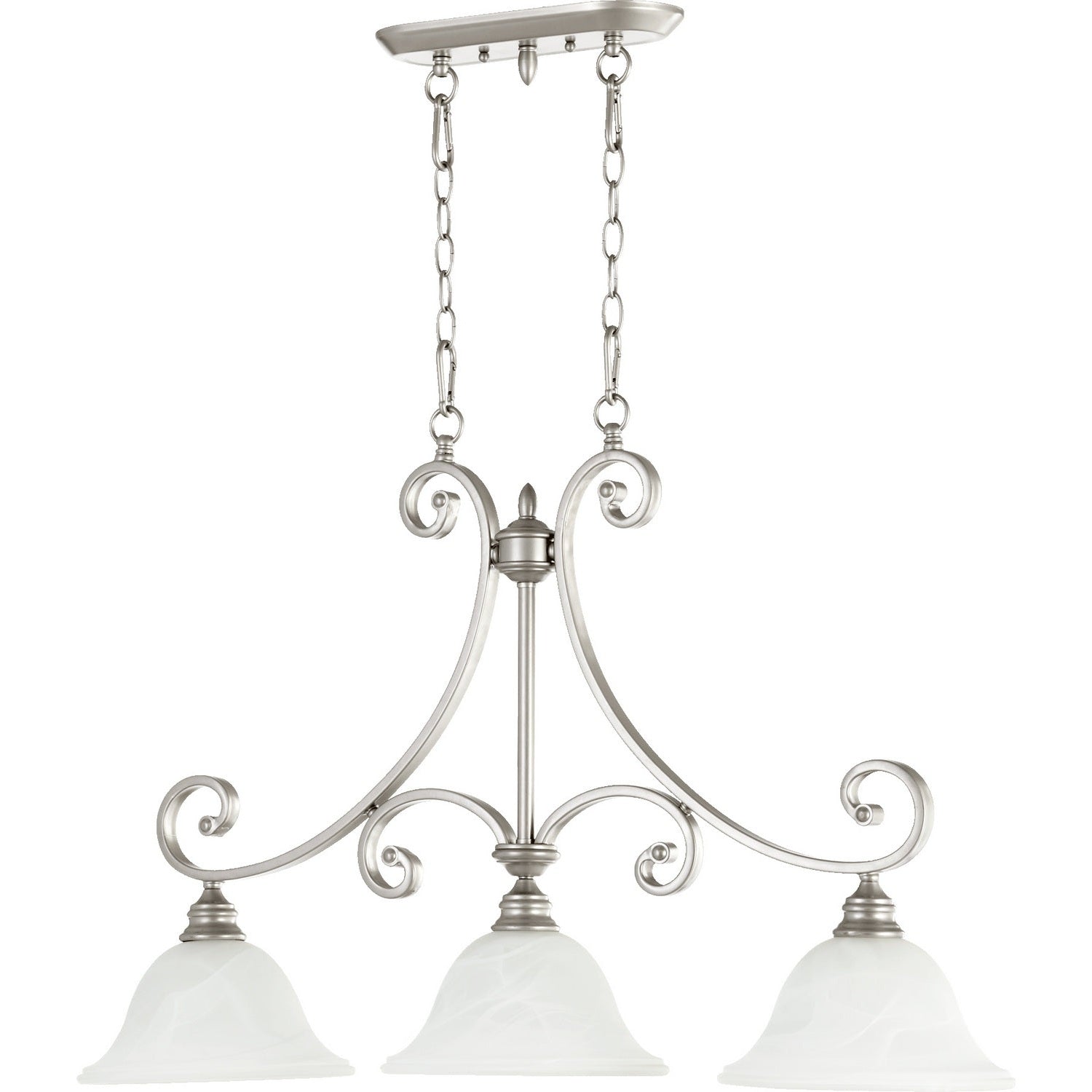 Quorum - 6554-3-64 - Three Light Island Pendant - Bryant - Classic Nickel