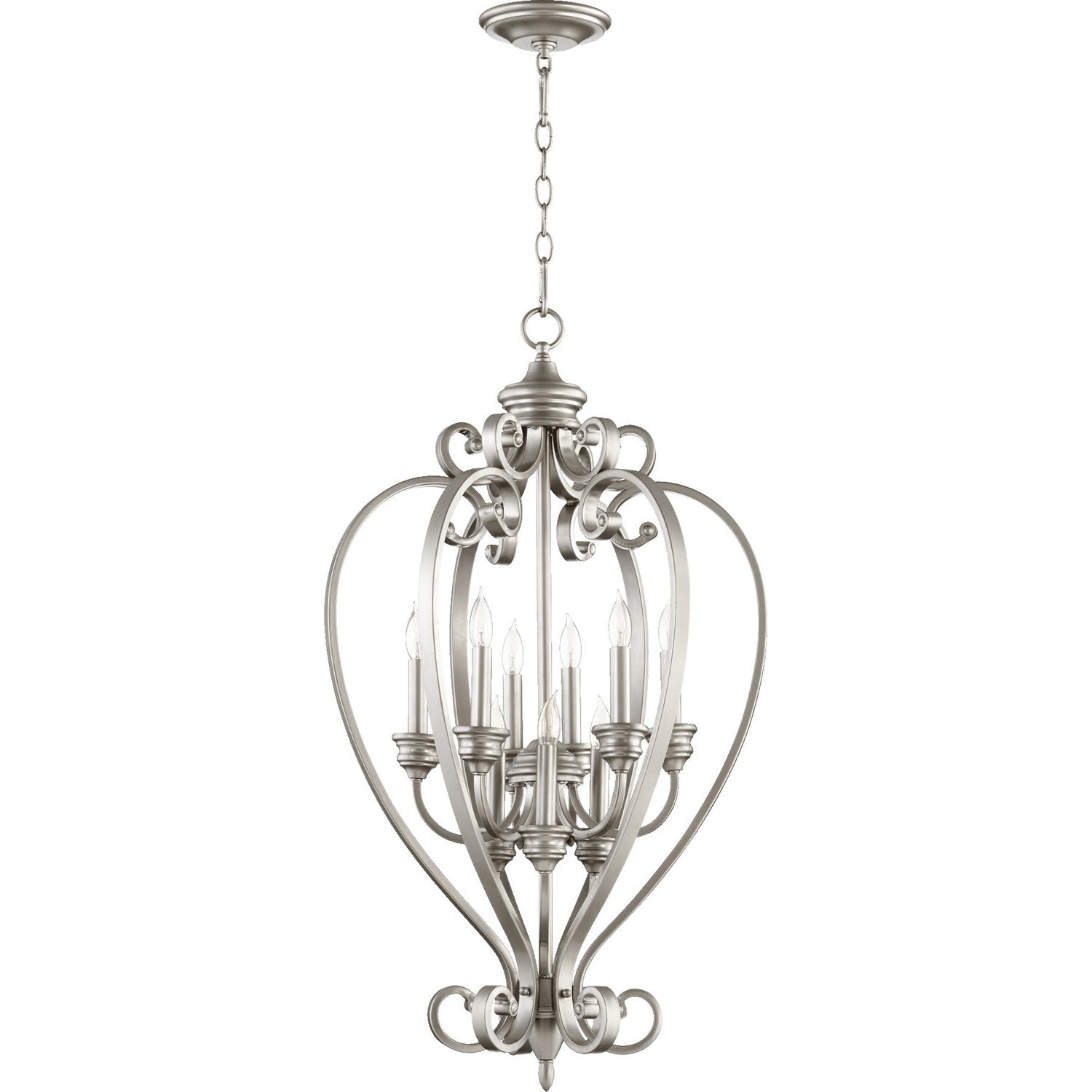 Quorum - 6854-9-64 - Nine Light Entry Pendant - Bryant - Classic Nickel