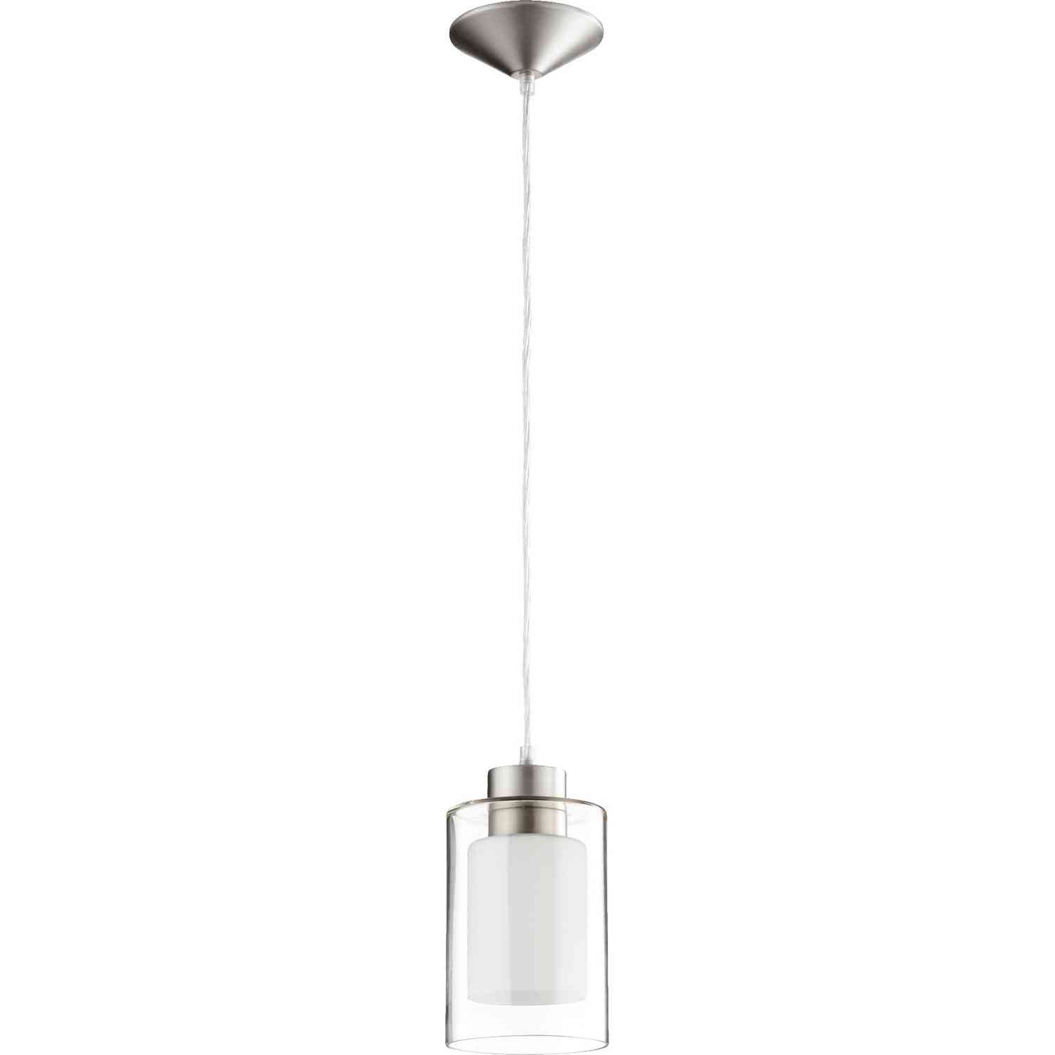Quorum - 882-165 - One Light Pendant - 882 Pendants - Satin Nickel Clear and White