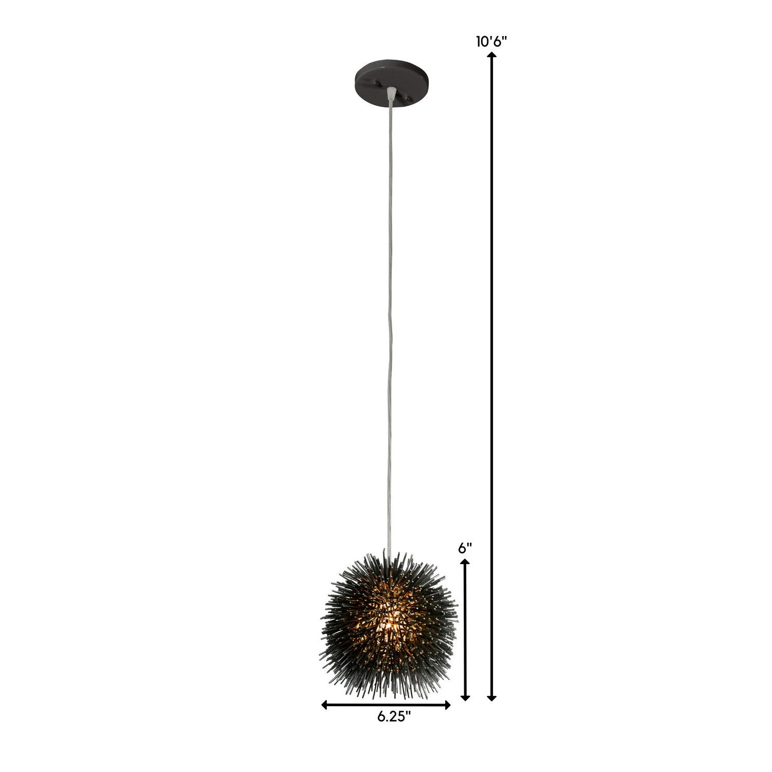 Varaluz - 169M01SBL - One Light Mini Pendant - Urchin - Black
