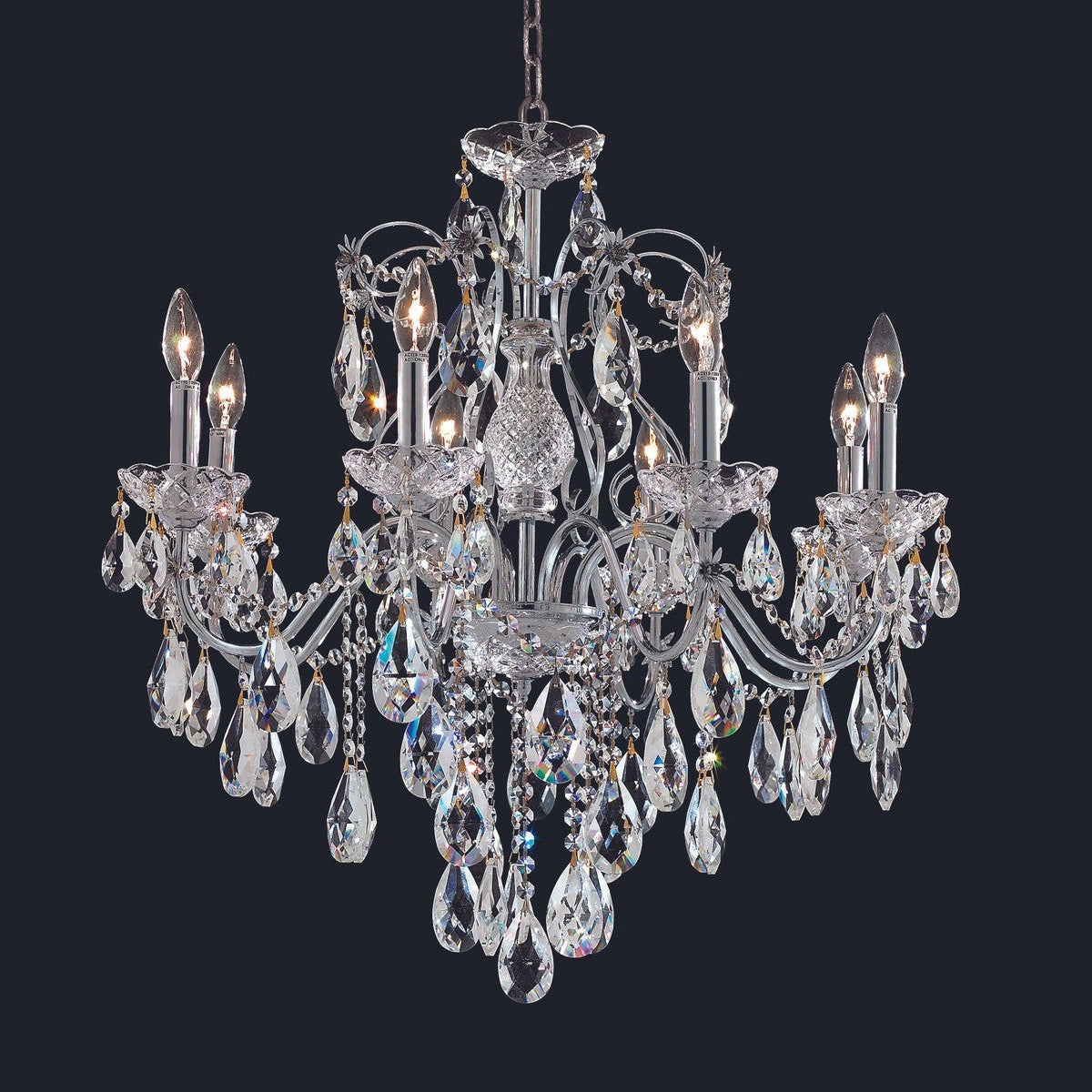Elegant Lighting - 2016D26C/RC - Eight Light Chandelier - St. Francis - Chrome