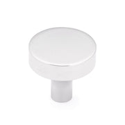 Schaub and Company - 470-26 - Haniburton 1-1/4" Contemporary Disc Flat Round Solid Brass Luxury Cabinet Knob in Polished Chrome