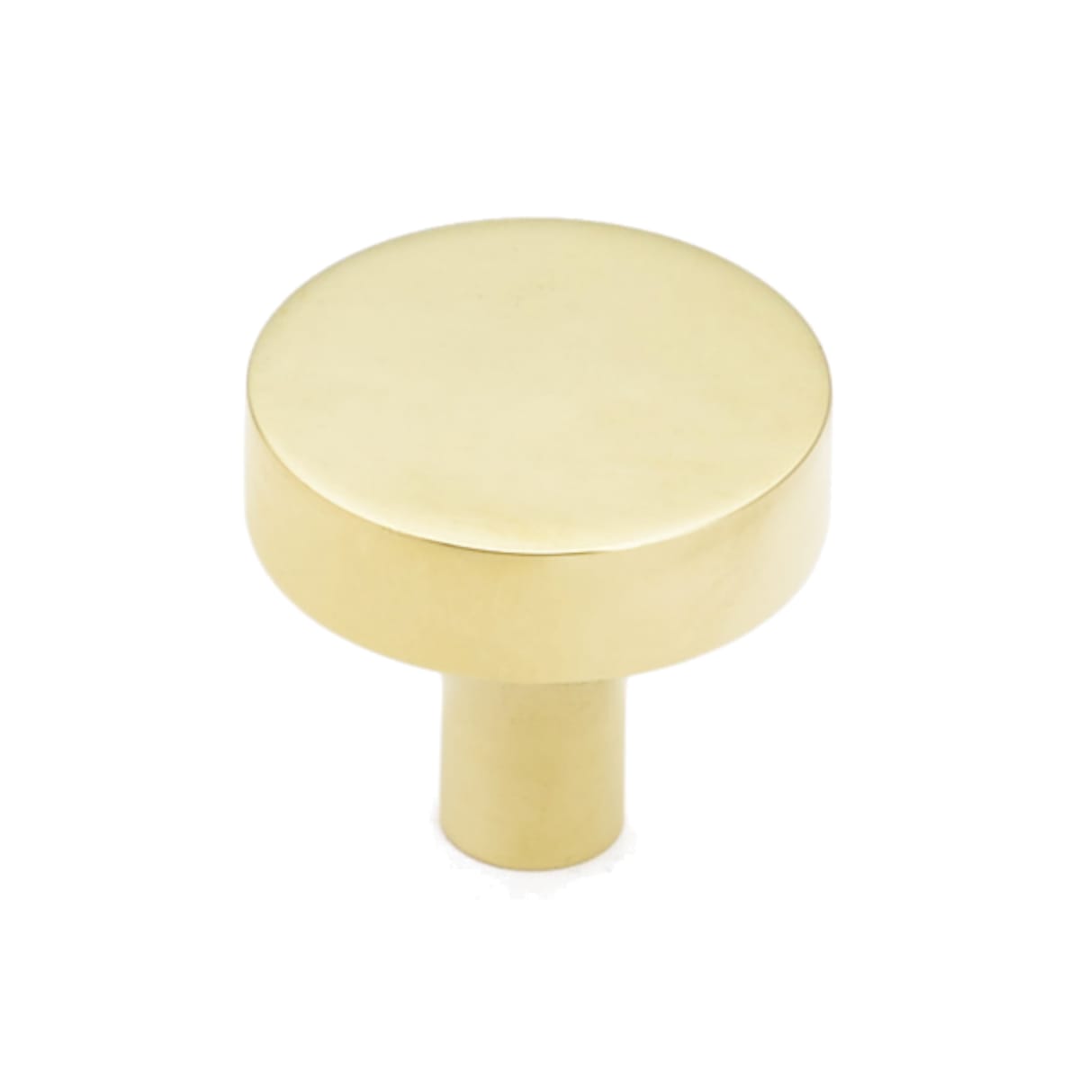 Haniburton 1-1/4" Contemporary Disc Flat Round Solid Brass Luxury Cabinet Knob