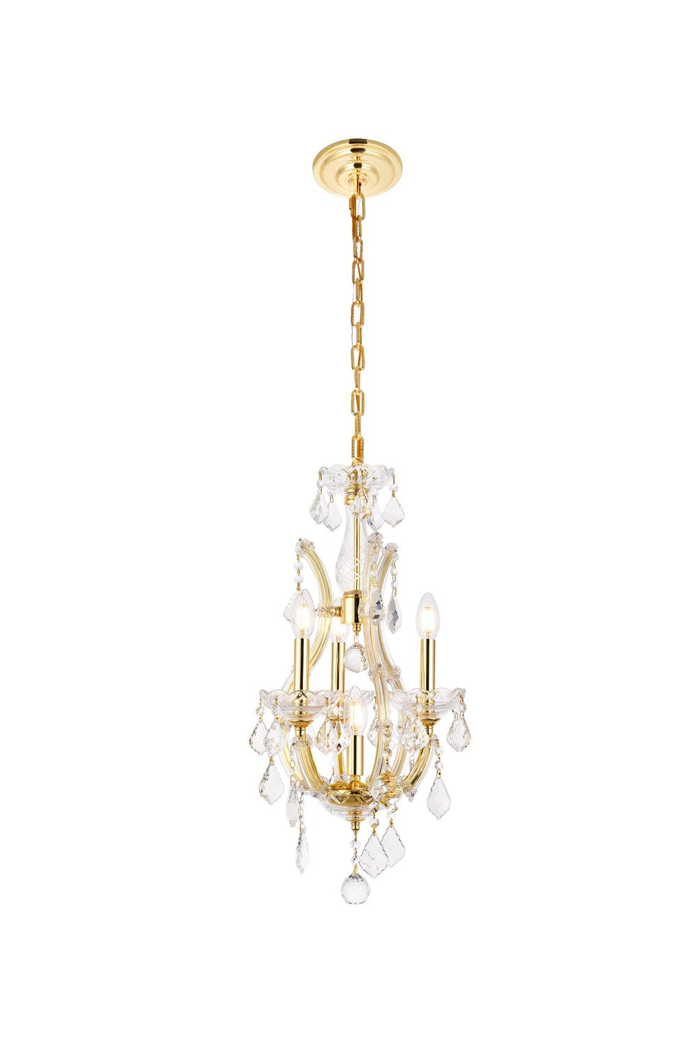 Elegant Lighting - 2800D12G/RC - Four Light Pendant - Maria Theresa - Gold