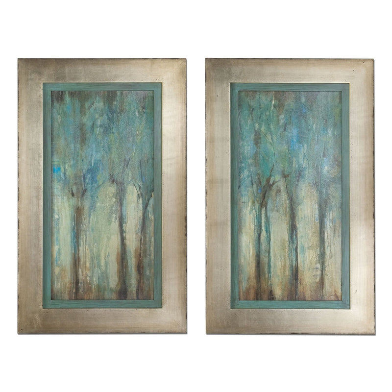 Uttermost - 41410 - Wall Art - Whispering Wind - Silver Leaf w/Heavy Champagne