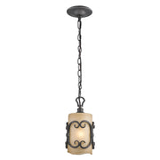 Golden - 1821-M1L BI - One Light Mini Pendant - Madera - Black Iron