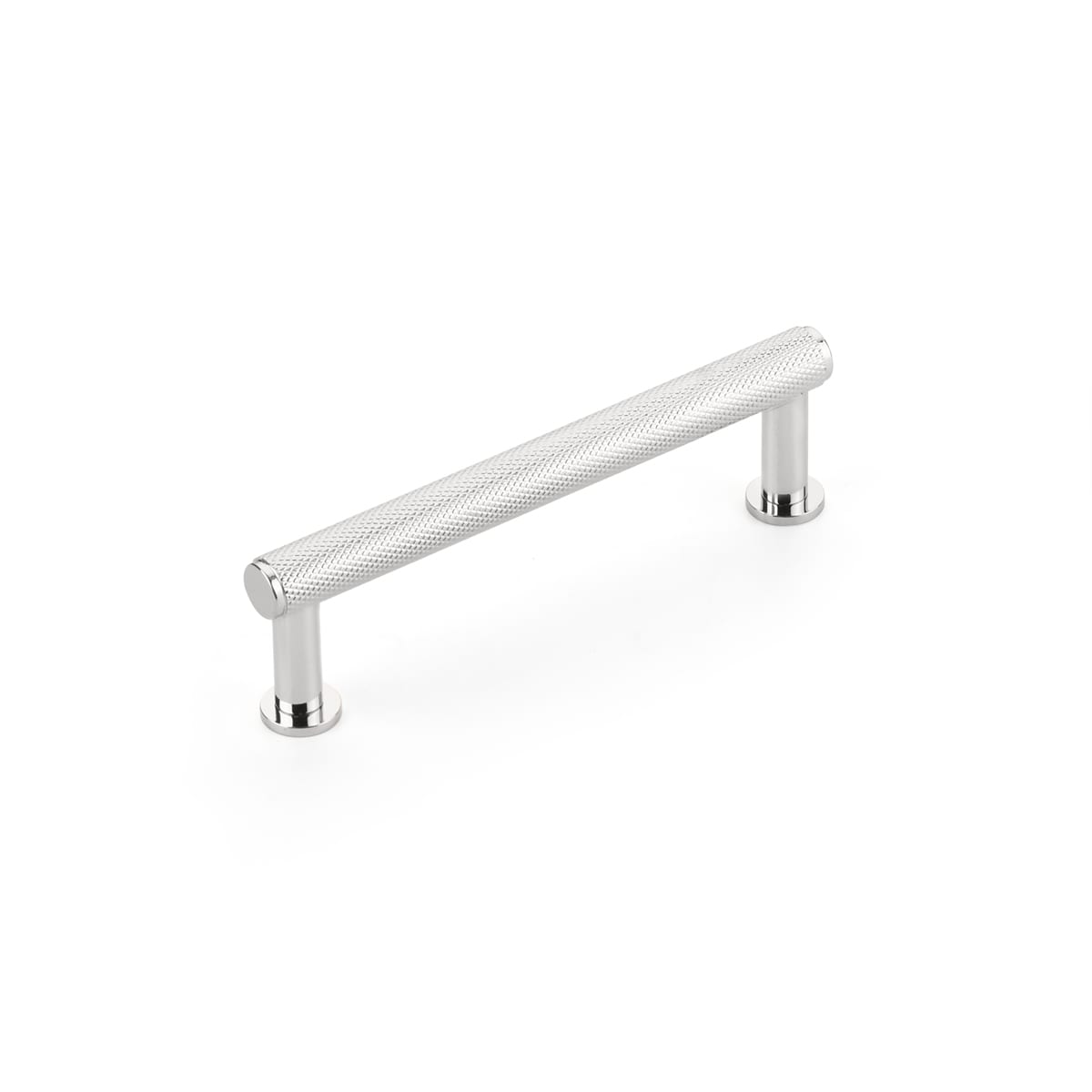 Schaub and Company - 5004-26 - Pub House 4" Center to Center Knurled Handle Solid Brass Cabinet Bar Handle / Drawer Bar Pull in Polished Chrome