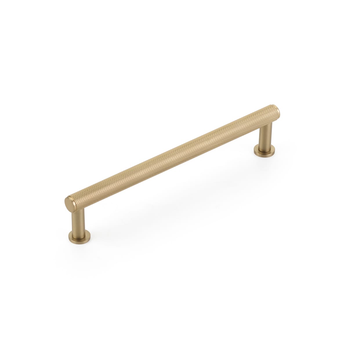 Schaub and Company - 5006-SSB - Pub House 6" Center to Center Knurled Handle Solid Brass Cabinet Bar Handle / Drawer Bar Pull in Signature Satin Brass
