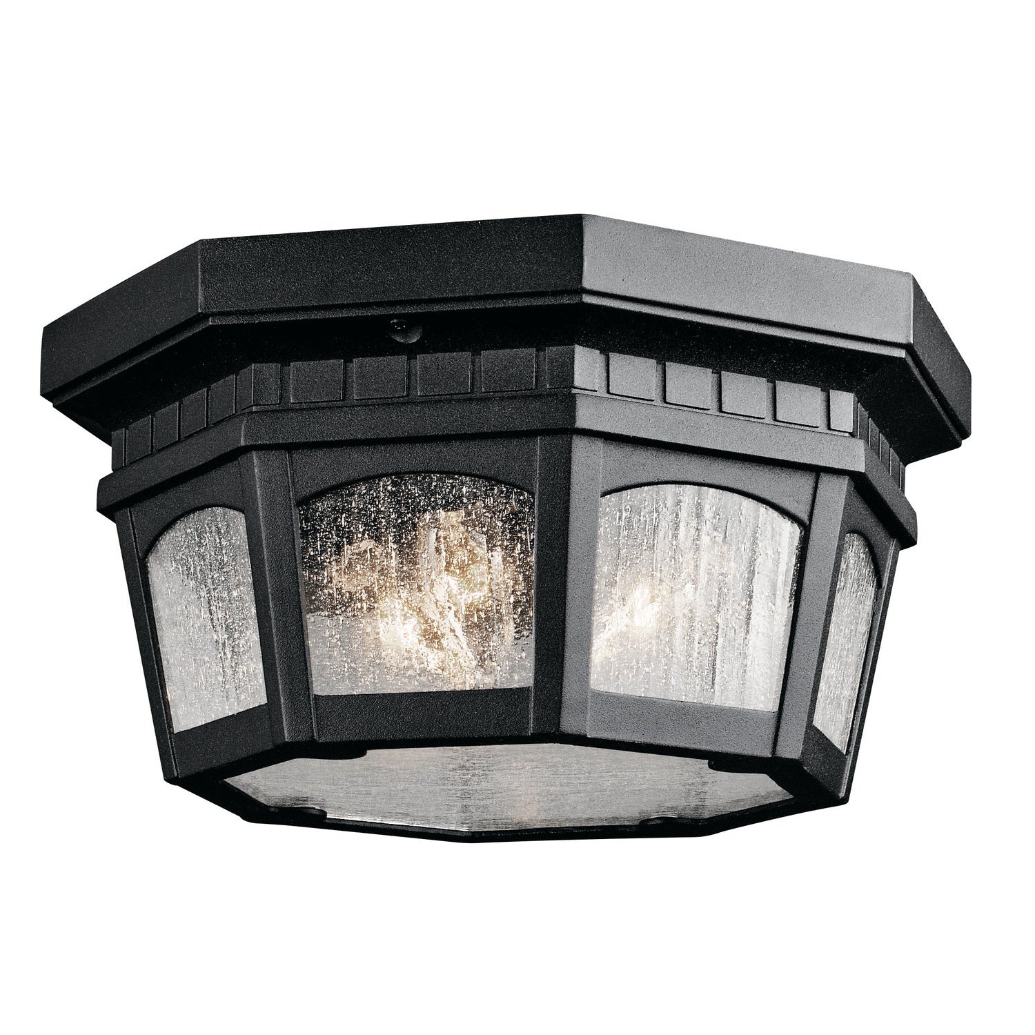 Kichler - 9538BKT - Three Light Outdoor Ceiling Mount - Courtyard - Textured Black