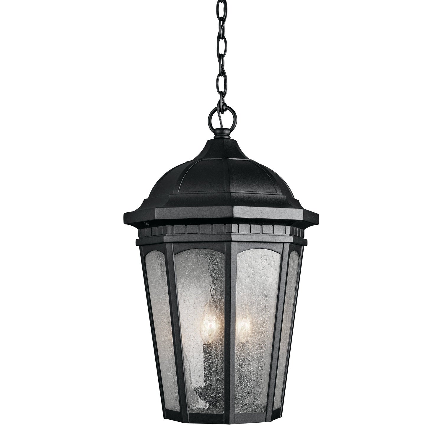 Kichler - 9539BKT - Three Light Outdoor Pendant - Courtyard - Textured Black