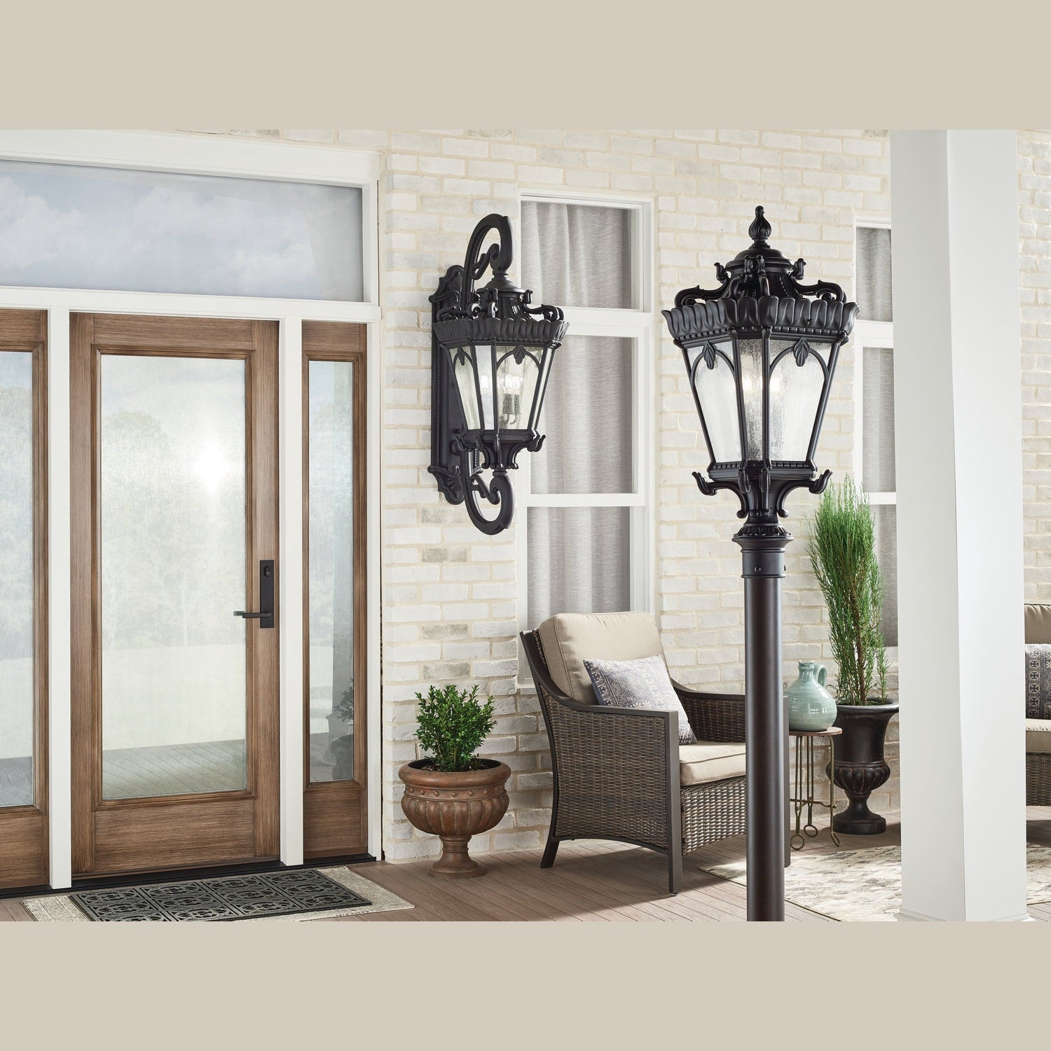 Kichler - 9559BKT - Four Light Outdoor Post Mount - Tournai - Textured Black