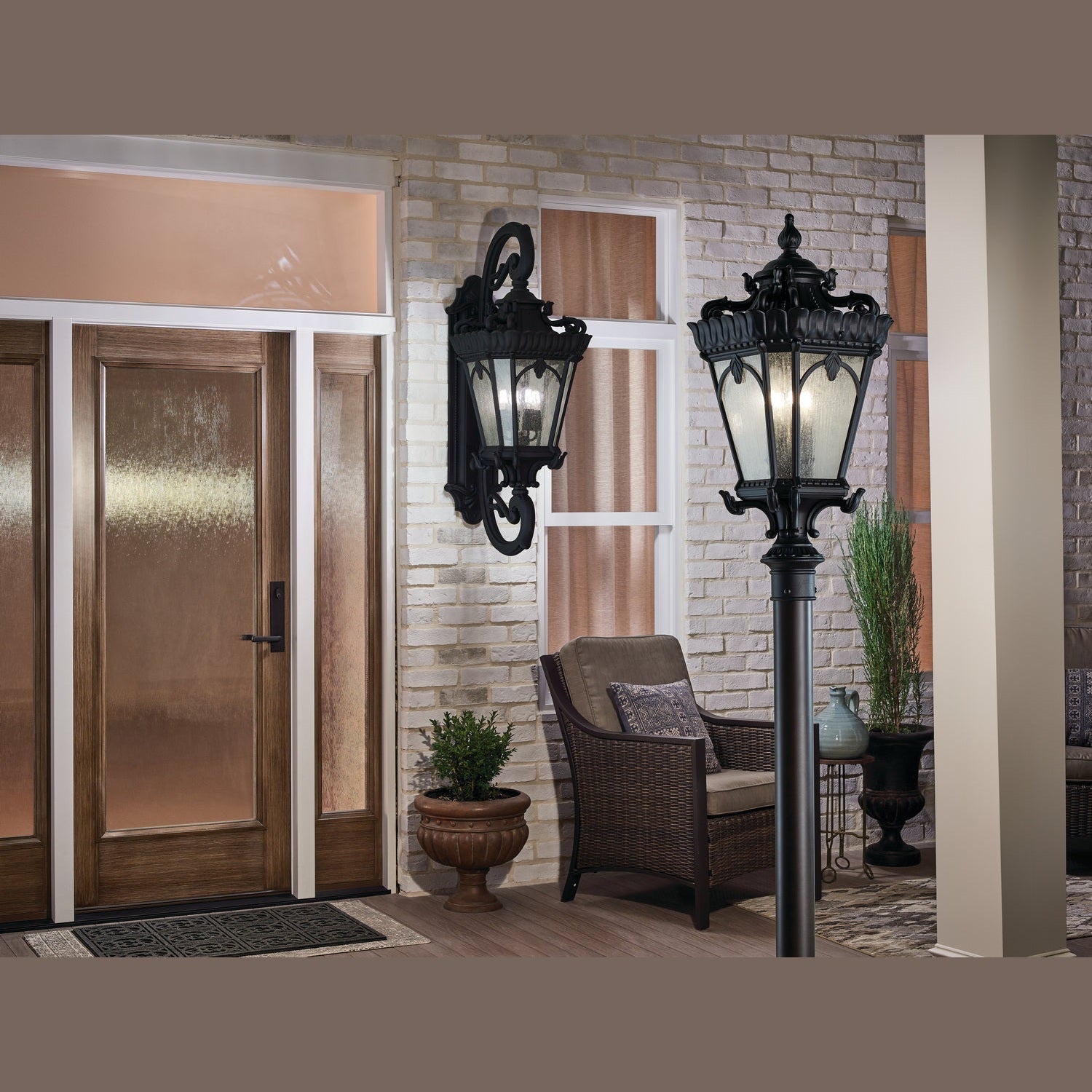 Kichler - 9559BKT - Four Light Outdoor Post Mount - Tournai - Textured Black