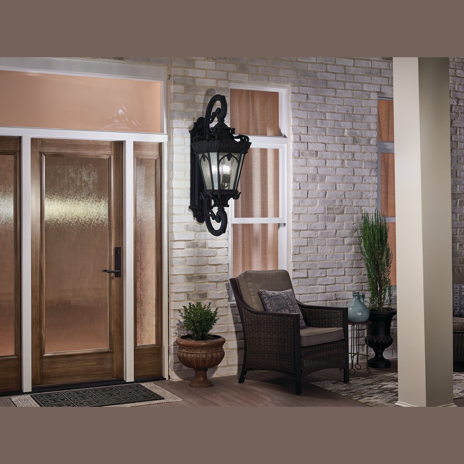 Kichler - 9559BKT - Four Light Outdoor Post Mount - Tournai - Textured Black