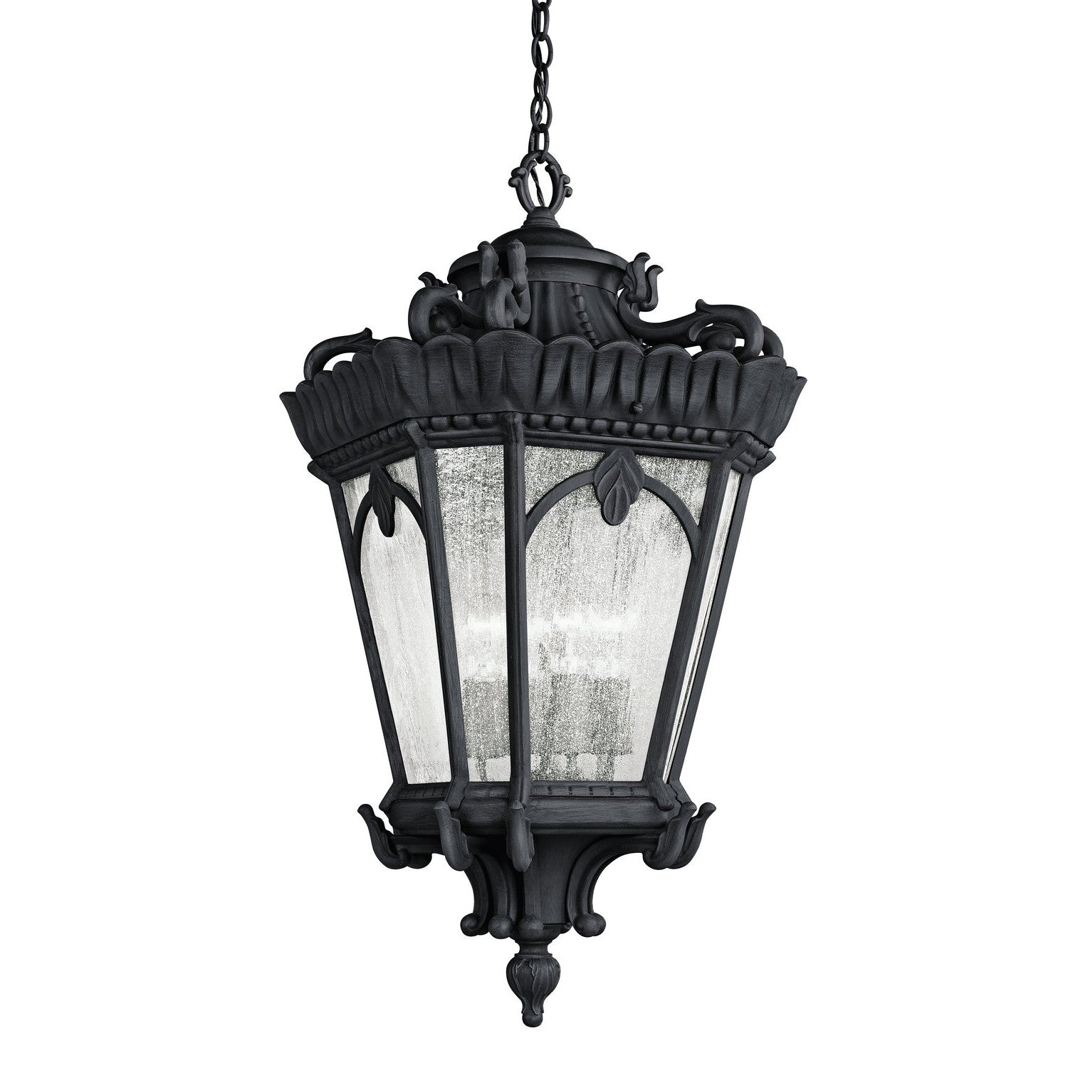 Kichler - 9564BKT - Four Light Outdoor Pendant - Tournai - Textured Black