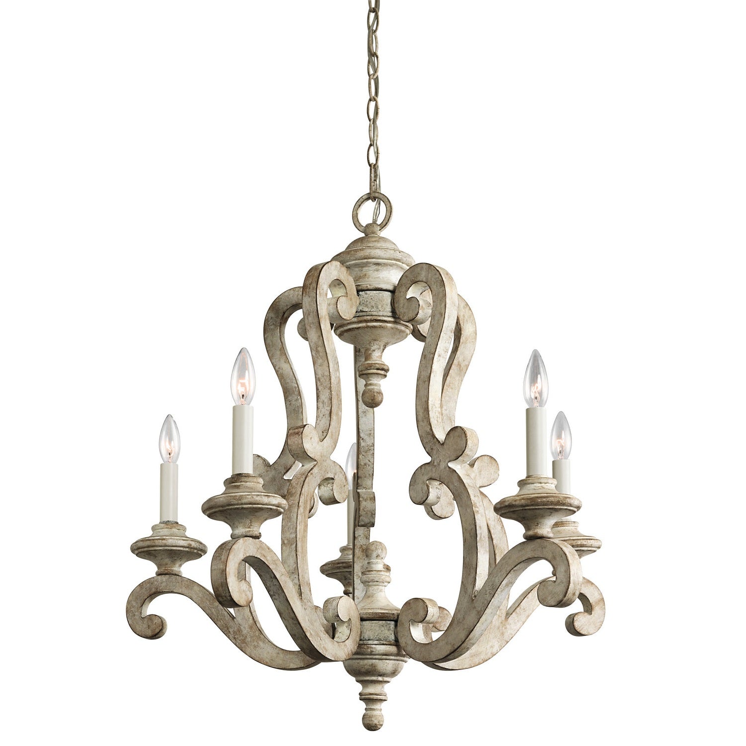 Kichler - 43256DAW - Five Light Chandelier - Hayman Bay - Distressed Antique White