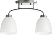 Quorum - 3260-2-64 - Two Light Ceiling Mount - Reyes - Classic Nickel