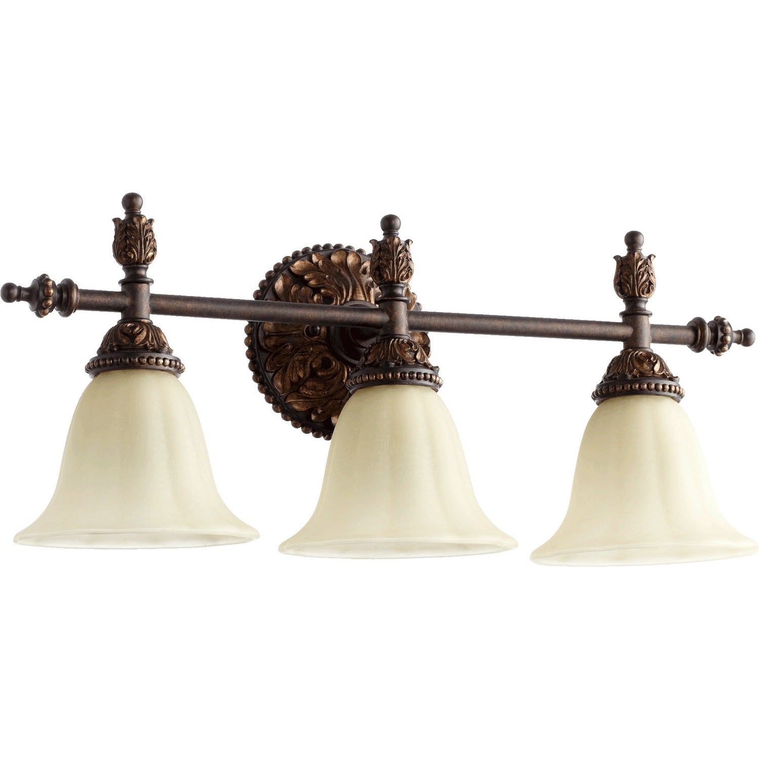Quorum - 5157-3-44 - Three Light Vanity - Rio Salado - Toasted Sienna With Mystic Silver